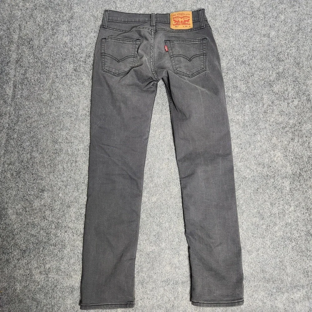 Levis 511 Jeans Men 29x32 Black Denim Slim Fit Dark Wash Skater Punk‎ Grunge